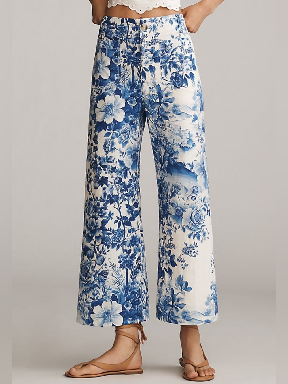Anthropologie Maeve Colette Pant in Blue Floral size 28 tag on
